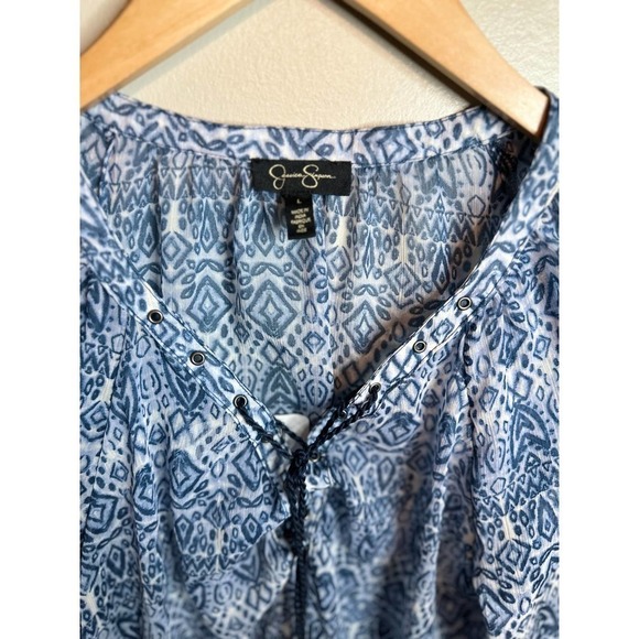Jessica Simpson pastel paisley chiffon top - sz large - Picture 2 of 4